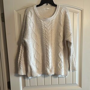 Maurices Cream Cable-Knit Sweater